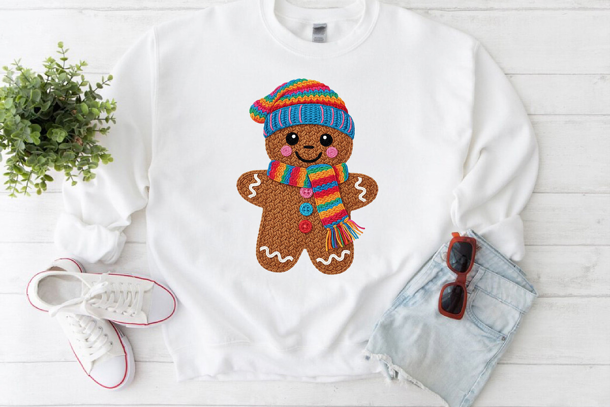 Crochet Gingerbread PNG, Faux Yarn, an Illustration by Craft Nest (Photo 4 of 5)