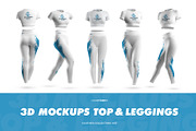 5 3D Sports Leggings and Top Mockups, a Shirt Mockup by Grow Design Craft Studio (Thumbnail 1 of 7)