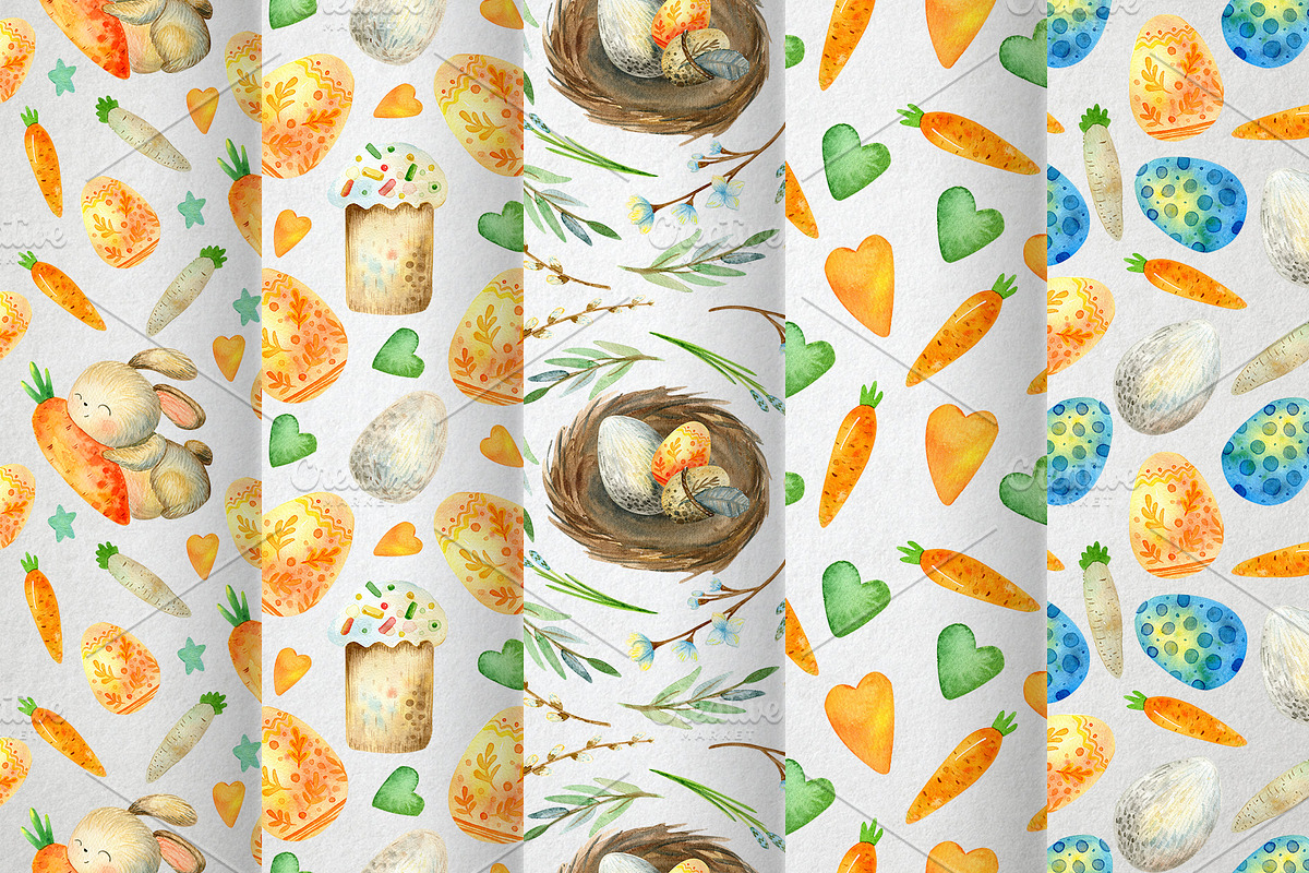 Happy Easter. Watercolor set, a Decorative Illustration by annasokol_ (Photo 4 of 5)