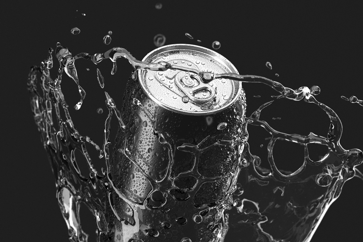 Black 550ml Can With Splash 3D Model, an Object 3D Model by rebrandy (Photo 4 of 7)