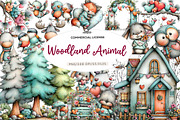 Valentine Woodland Animal Clipart, an Illustration by CreationArt (Thumbnail 1 of 5)