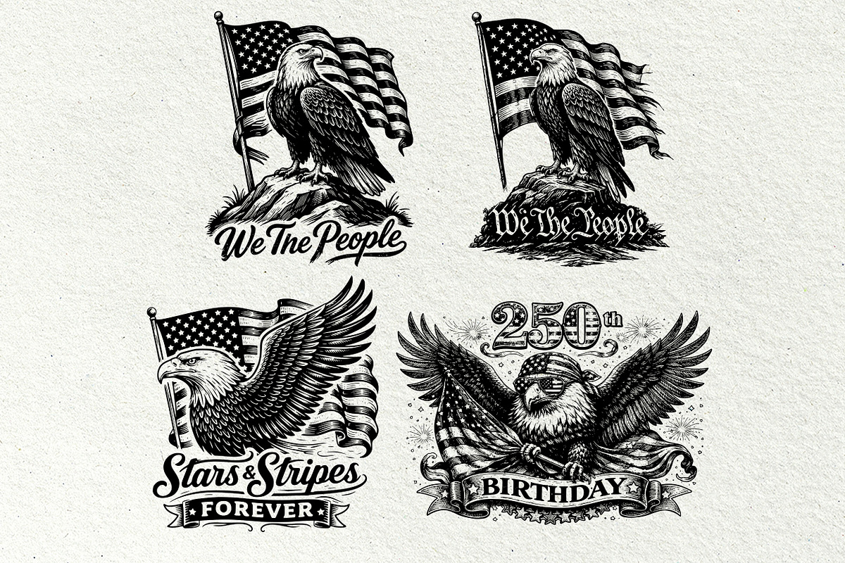 Independence Day Eagle Graphics, an Animal Illustration by DENIDigitalArtSudio (Photo 6 of 7)
