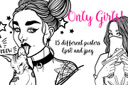 Only Girls! Tattoo girls, an Animal Illustration by Vavavka (Thumbnail 1 of 13)