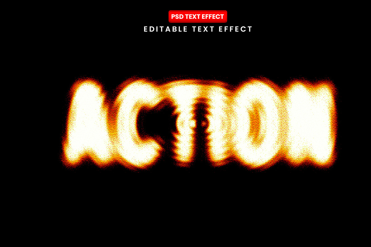 Fire Glow Editable Text Effect PSD, a Layer Style Add-On by Design Fly (Photo 1 of 2)