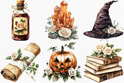 Brown Halloween White Roses Clipart, an Illustration by Canvas Craft (Thumbnail 3 of 7)