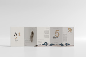 A4 Size Five Fold Brochure Mockup