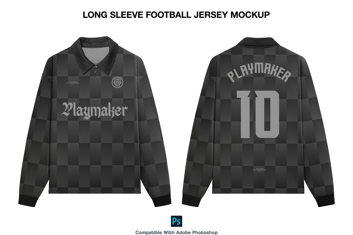Long Sleeve Football Jersey Mockup, a Shirt Mockup by Irhasalfahad (Photo 1 of 7)