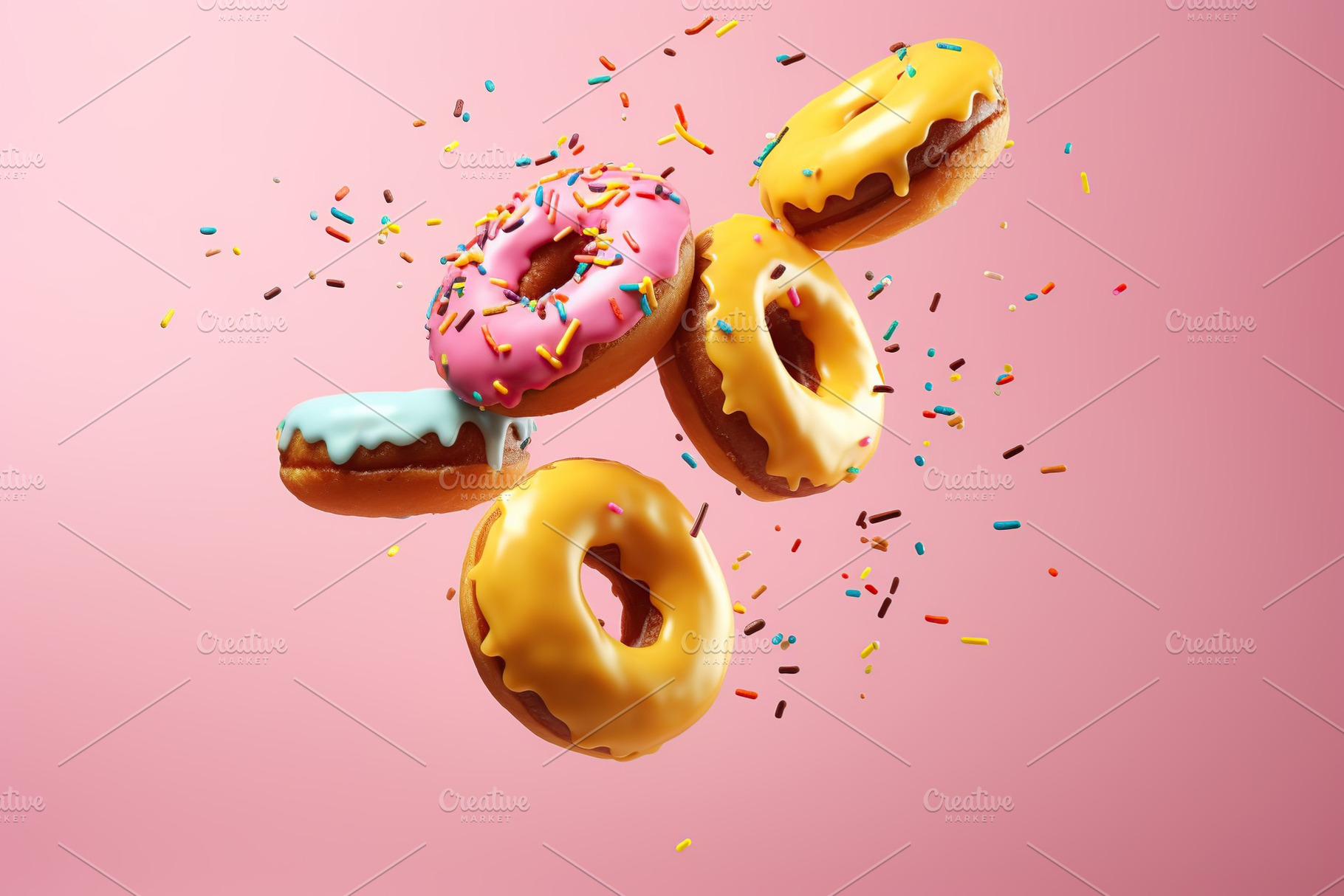 Colorful sweet donuts, a Food & Drink Photo by AlyaAnd