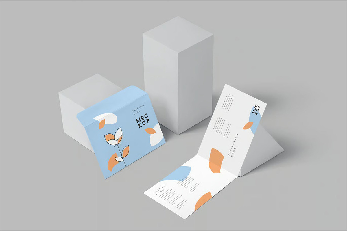 Invitation & Greeting Card Mockups, an Advertising Mockup by megostudi0 (Photo 3 of 6)