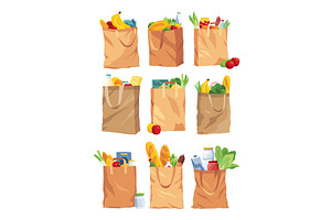 Collection of paper shopping bags, a Food Illustration by the8monkey