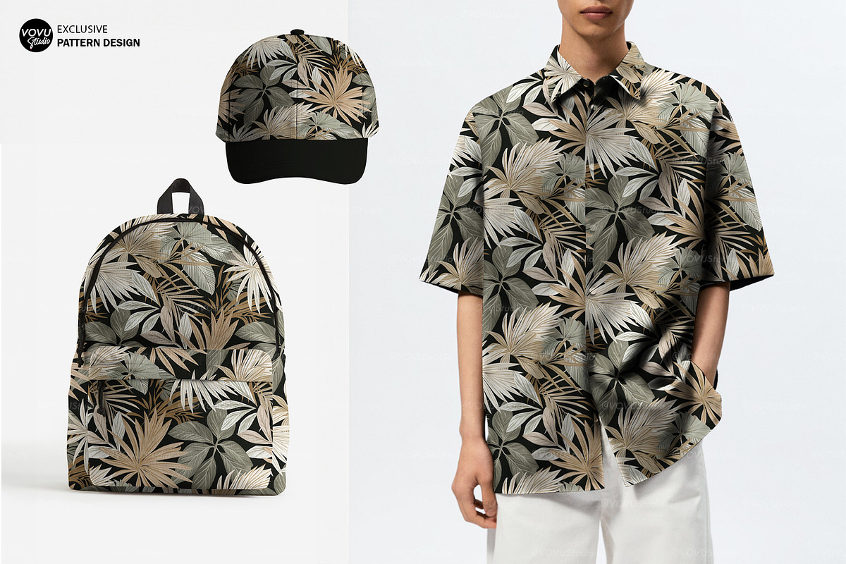Exotic Foliage Print Pattern, a Pattern Graphic by VOVU Studio (Photo 8 of 8)