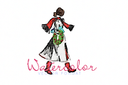 Modern Girl Christmas Wreath Clipart, an Illustration by HERRINGTON DESIGN (Thumbnail 1 of 2)