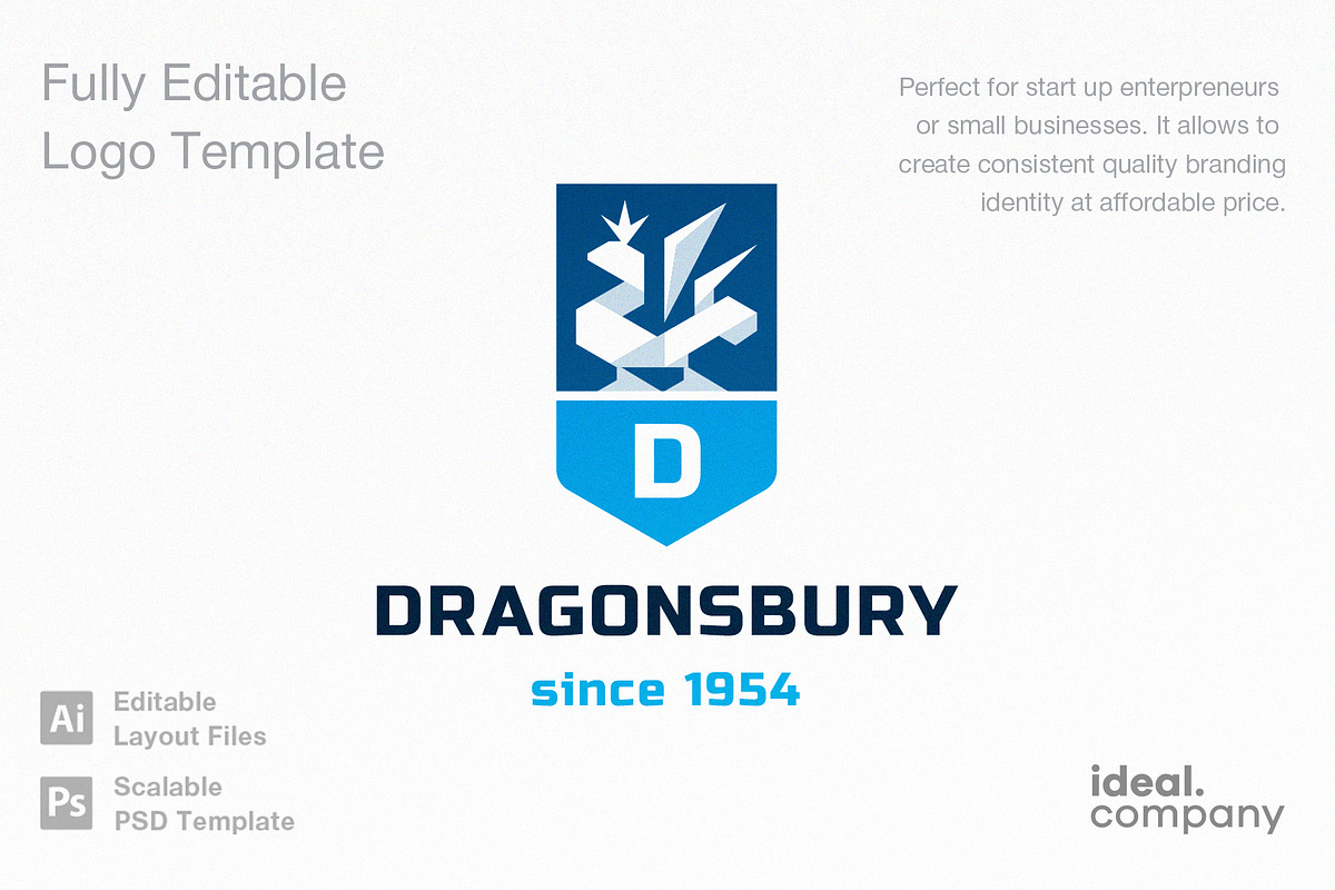Dragonsbury Logo Template, a Branding & Logo Template by Ideal Company (Photo 4 of 7)