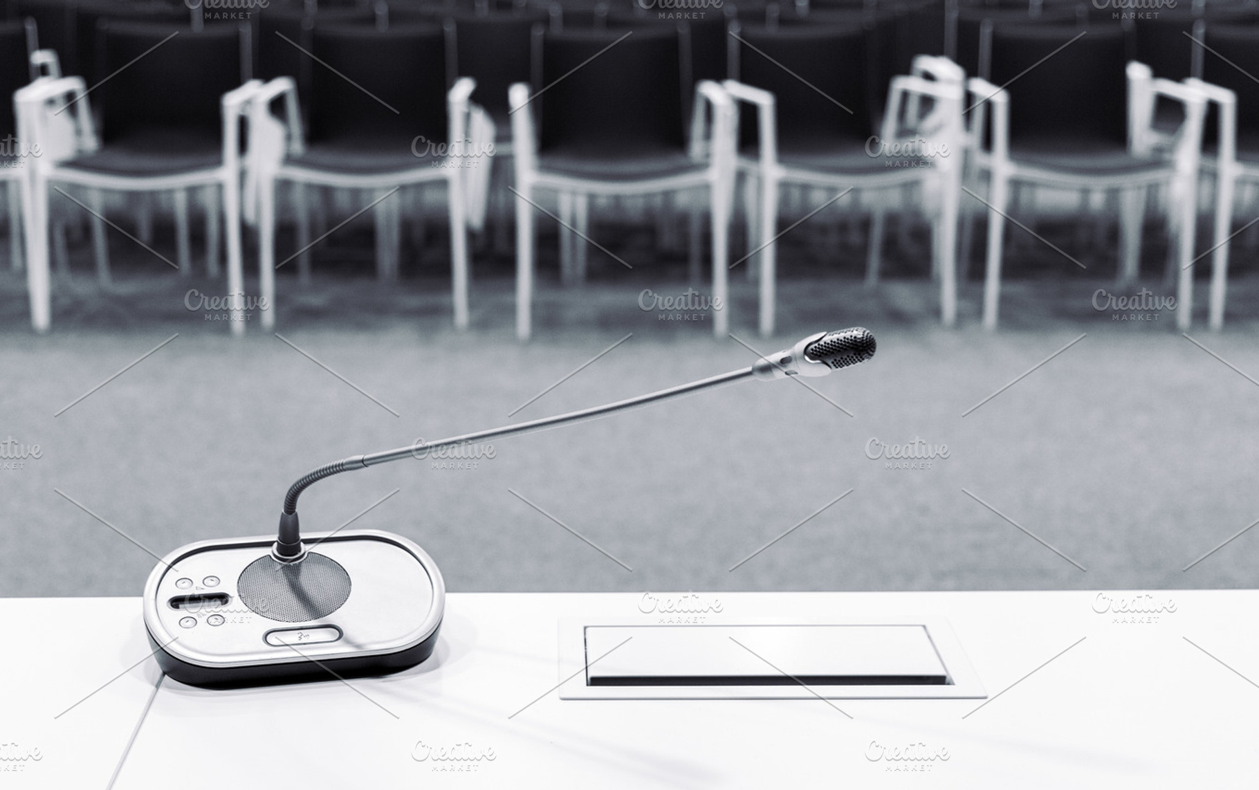 Microphone in conference room, a Technology Photo by BOOCYS