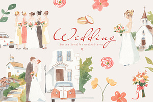 Watercolor Wedding Clipart, a Graphic by natalisart