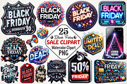 Black Friday Sale Clipart Bundle PNG, an Illustration by RobertsArt (Thumbnail 1 of 4)