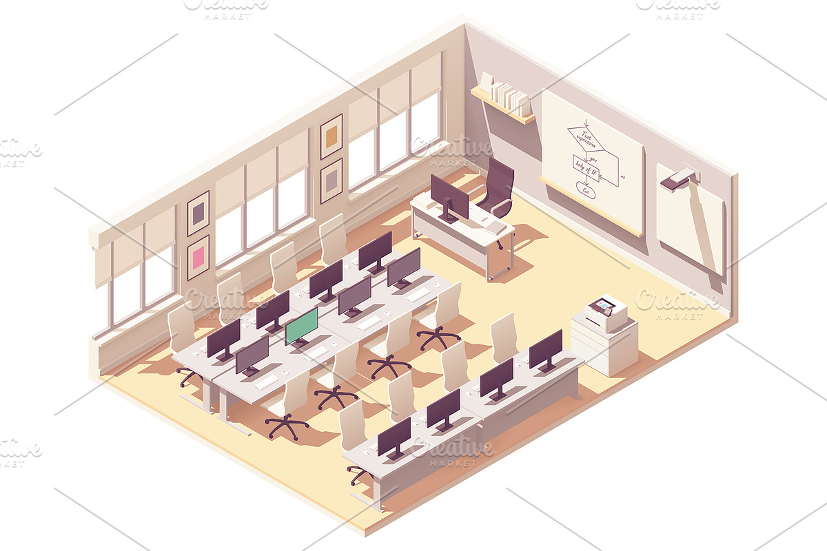 Vector educational interiors, a Graphic by tele52