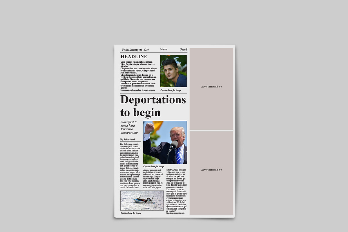 Tabloid Newspaper Template, a Magazine Template by Dene Studios