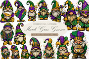 Mardi Gras Gnome Clipart Set, an Illustration by Sublimation Artist (Thumbnail 1 of 6)