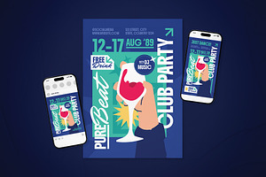Club Party Event Flyer Set, a Flyer Template by The Good Store