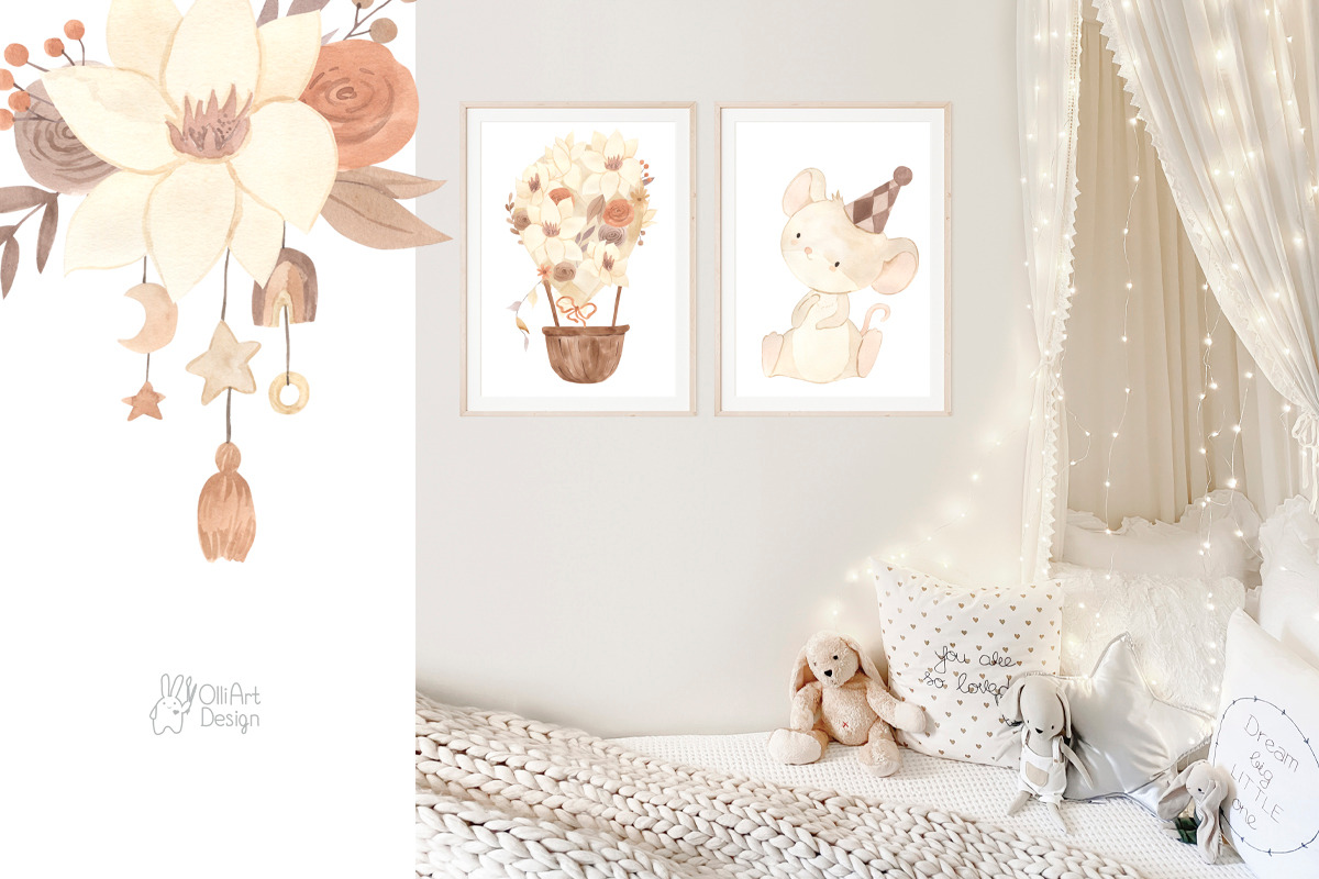 BOHO WOODLAND animals. Watercolor, an Animal Illustration by OlliArtDesign (Photo 6 of 11)