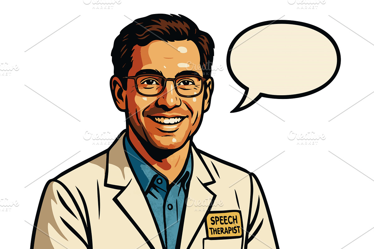 Speech Therapist Professional in Pop, an Illustration by AlexArt