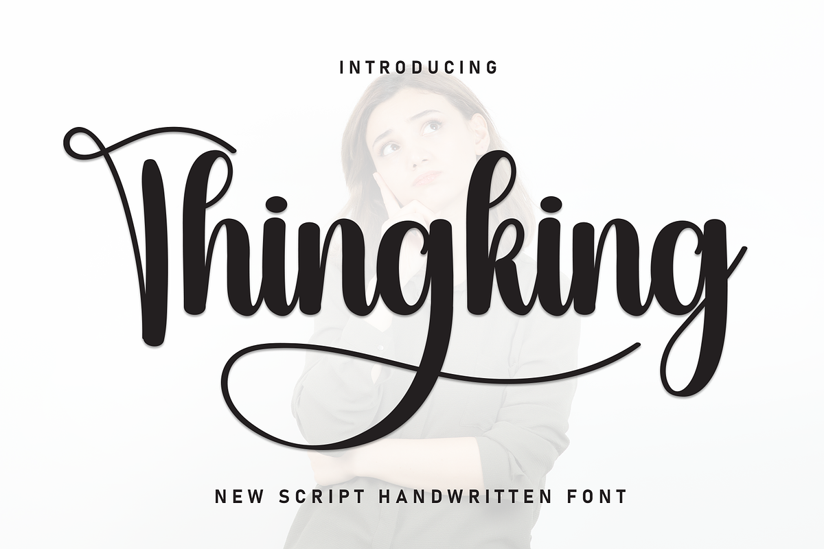Thingking | Script Font, a Handwritten Font by Scratchones (Photo 1 of 9)