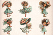 Boho Floral Summer Girls Clipart, an Illustration by Digital Artistic99 (Thumbnail 3 of 11)