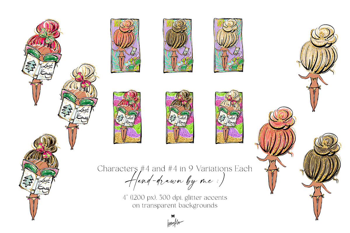 Summer Beach Girls Tropical Clipart, a Person Illustration by KaramfilaS (Photo 5 of 8)
