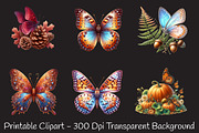 Fall Butterfly Garden Clipart, an Illustration by RobertsArt (Thumbnail 5 of 7)