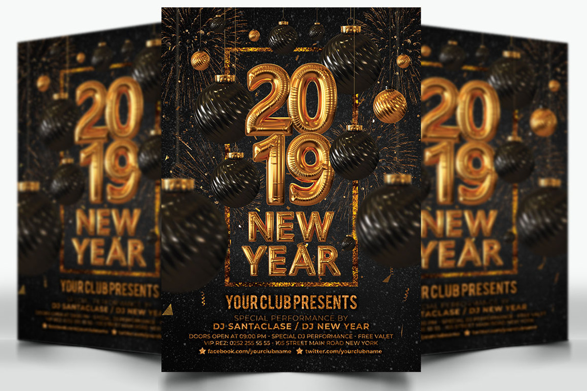 2019 Happy New Year, a Flyer Template by darkmonarch (Photo 1 of 3)