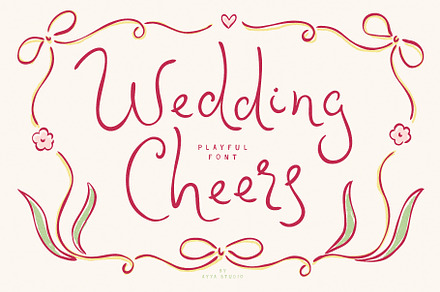 Wedding Cheers Whimsical Script Font, a Handwritten Font by Ayya Studio
