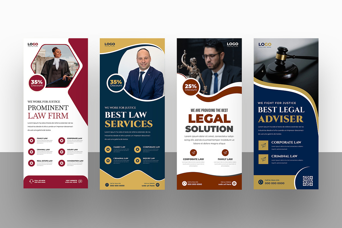 Law firm standee roll up banner, a Stationery Template by Designgrove