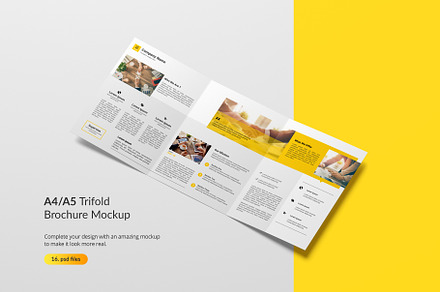 A4 / A5 Trifold Brochure Mockup, a Books & Magazine Mockup by Mockup Supper