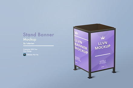 Stand Banner Mockup, an Advertising Mockup by lelevien