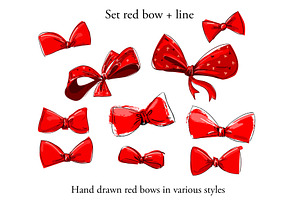 Set Red Bow