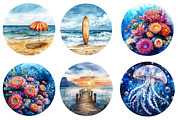 Sea Scene Circle Round PNG, an Illustration by SinaCreation (Thumbnail 2 of 5)