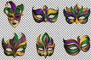 Watercolor Mardi Gras Mask Clipart, an Illustration by Sublimation Artist (Thumbnail 4 of 6)