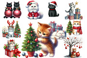 Christmas Cats Clip Art, an Illustration by Designworld (Thumbnail 4 of 6)