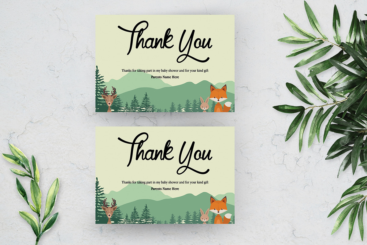 Woodland Baby Shower Template Suite, an Invitation Template by SmmrDesign (Photo 5 of 5)