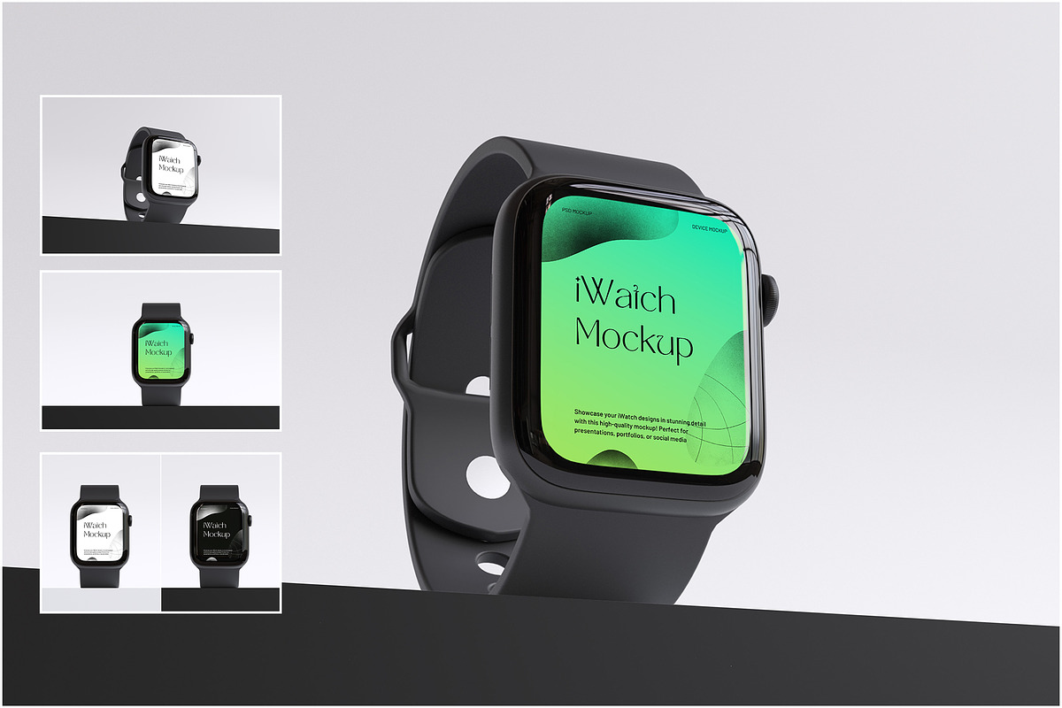 iWatch Mockup, a Wearable Device Mockup by PixelPiknik (Photo 1 of 4)