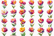 Whimsical Tulip Flower Clipart, an Illustration by Craft Nest (Thumbnail 6 of 11)