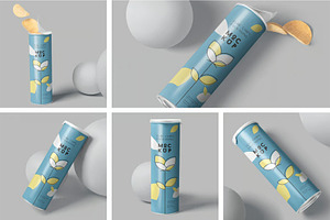 Chips Packaging Tube Mockups, a Packaging Mockup by megostudi0