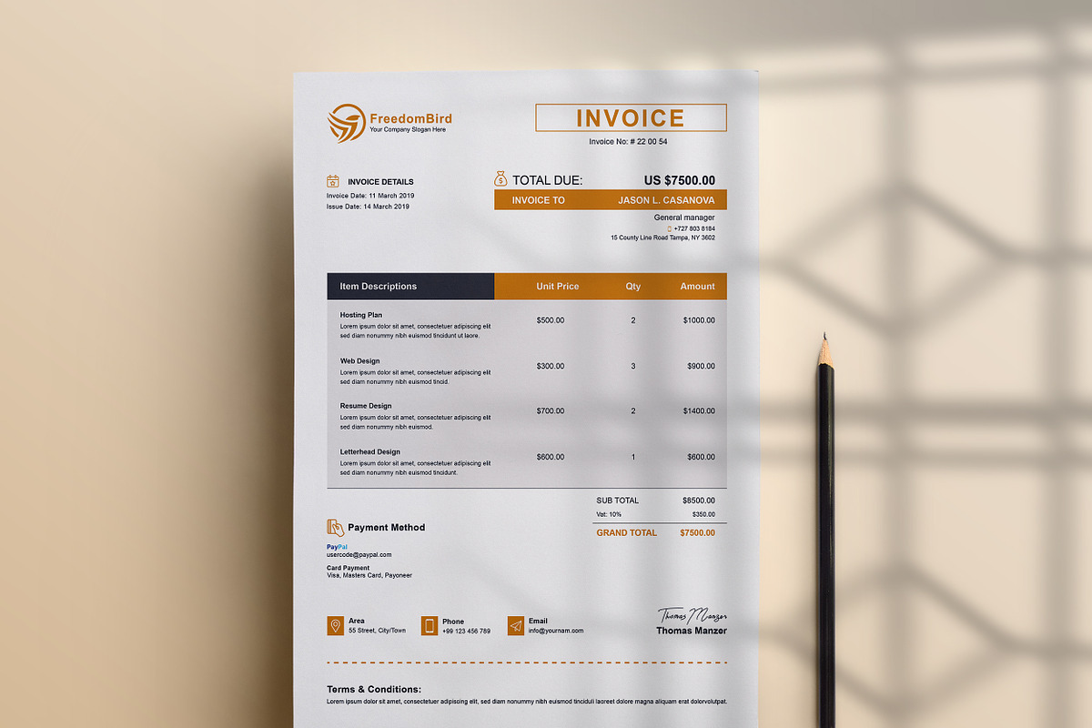 Invoice, a Stationery Template by TelaTemplates (Photo 5 of 7)
