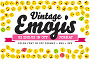 Vintage Emojis OTF Color Font, a Symbol Font by Ckybe's Corner (Thumbnail 1 of 2)