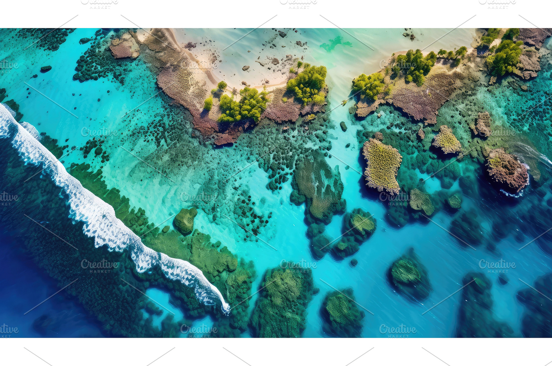 biodiversity coral reefs aerial view, a Nature Photo by pikepicture