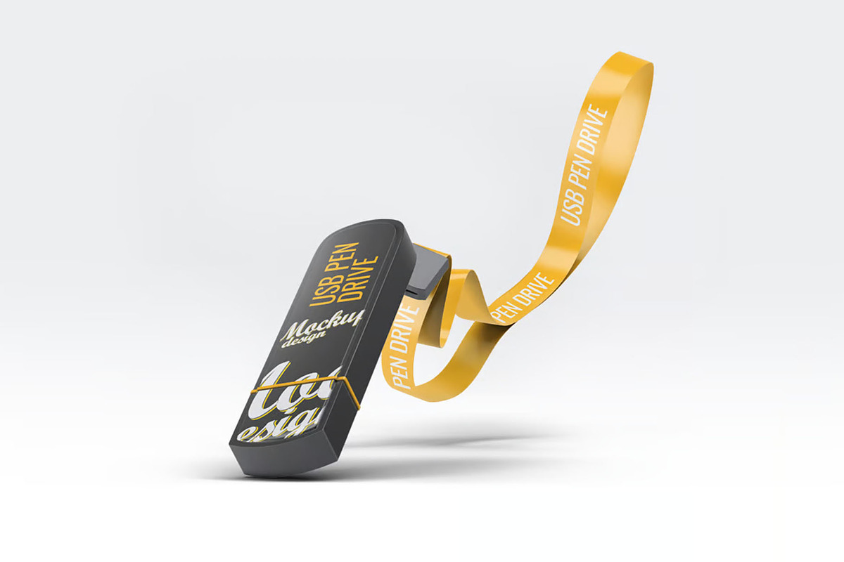 USB Pen Drive Mock-Up, a Product Mockup by DesignRushMarket (Photo 8 of 8)