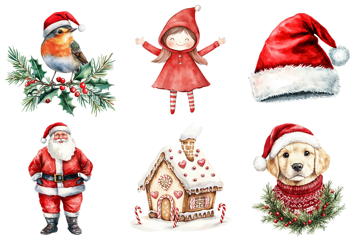 Cute Christmas Clipart, a Seasonal Illustration by CitraGraphics (Photo 4 of 6)