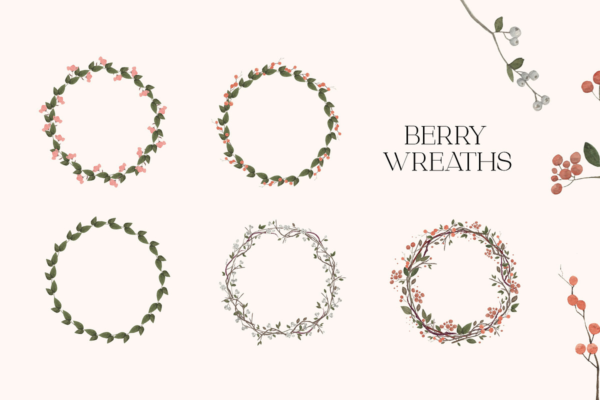 Berry Wreaths, a Decorative Illustration by Katia Serdiuk (Photo 3 of 4)