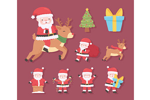 santa claus and reindeer, an Illustration by studiogstock